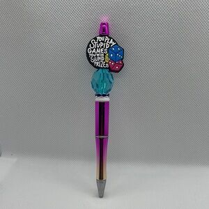 Handmade Silicone Focal Bead Colorful Pen Adult Theme